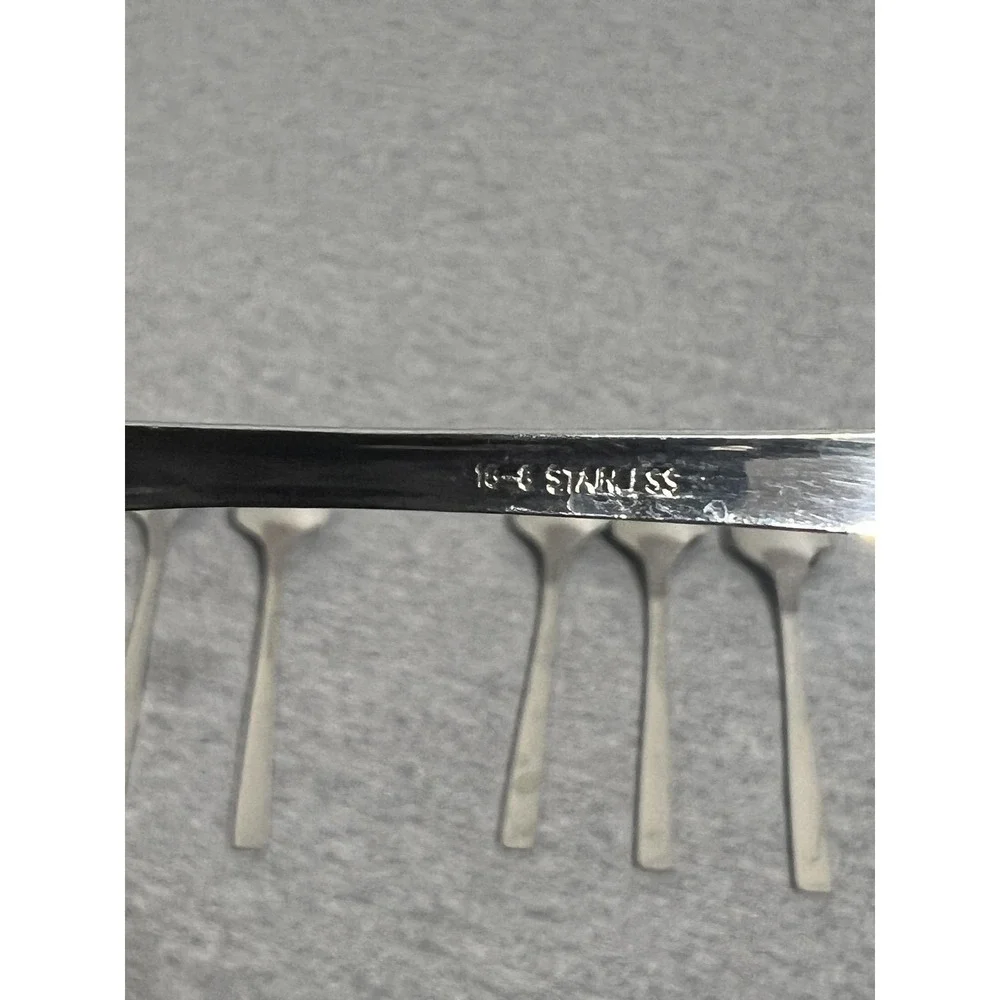 Set 6 Stainless Steel Teaspoons 18-8 Flatware Celtic Scroll Pattern Silverware
